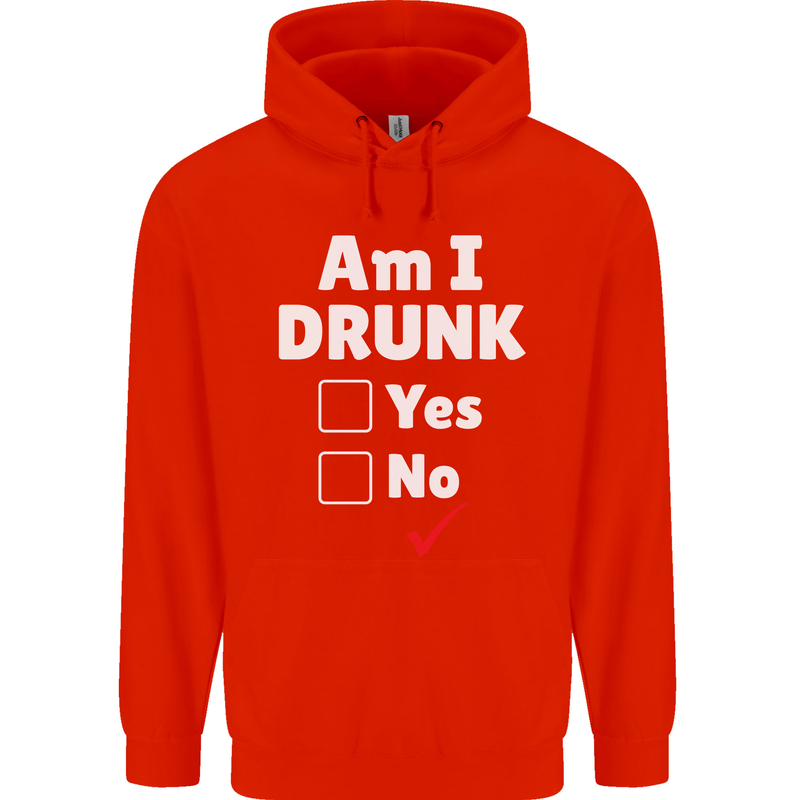 Am I Drunk Funny Beer Alcohol Wine Cider Guinness Childrens Kids Hoodie Bright Red