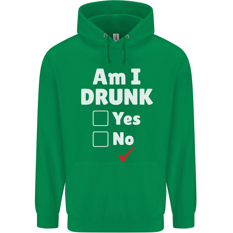 Am I Drunk Funny Beer Alcohol Wine Cider Guinness Childrens Kids Hoodie Irish Green