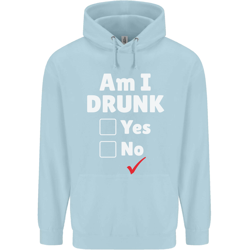 Am I Drunk Funny Beer Alcohol Wine Cider Guinness Childrens Kids Hoodie Light Blue