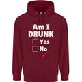 Am I Drunk Funny Beer Alcohol Wine Cider Guinness Childrens Kids Hoodie Maroon