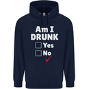 Am I Drunk Funny Beer Alcohol Wine Cider Guinness Childrens Kids Hoodie Navy Blue