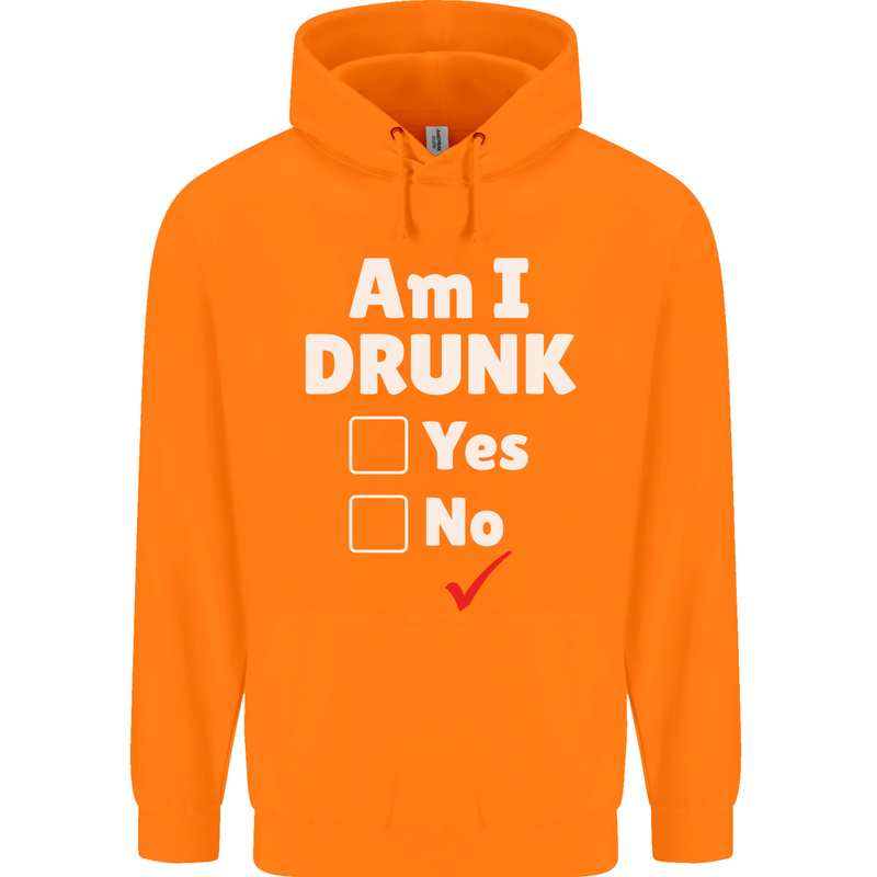 Am I Drunk Funny Beer Alcohol Wine Cider Guinness Childrens Kids Hoodie Orange