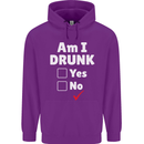Am I Drunk Funny Beer Alcohol Wine Cider Guinness Childrens Kids Hoodie Purple