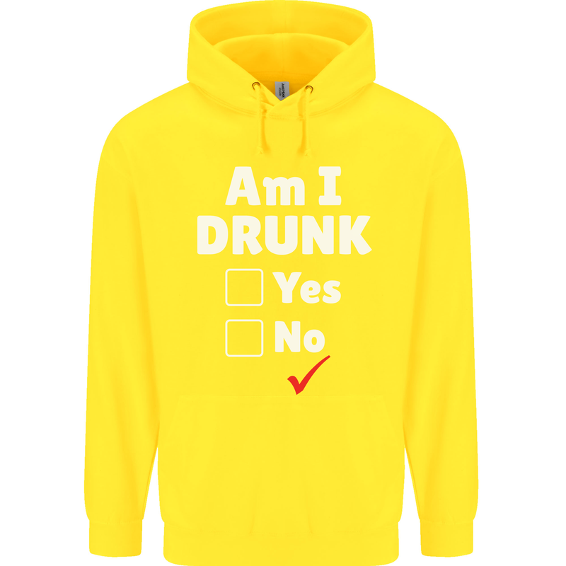 Am I Drunk Funny Beer Alcohol Wine Cider Guinness Childrens Kids Hoodie Yellow