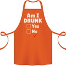 Am I Drunk Funny Beer Alcohol Wine Cider Guinness Cotton Apron 100% Organic Orange