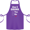 Am I Drunk Funny Beer Alcohol Wine Cider Guinness Cotton Apron 100% Organic Purple