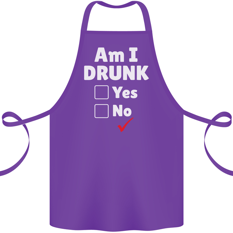 Am I Drunk Funny Beer Alcohol Wine Cider Guinness Cotton Apron 100% Organic Purple
