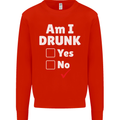 Am I Drunk Funny Beer Alcohol Wine Cider Guinness Kids Sweatshirt Jumper Bright Red
