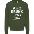 Am I Drunk Funny Beer Alcohol Wine Cider Guinness Kids Sweatshirt Jumper Forest Green
