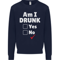 Am I Drunk Funny Beer Alcohol Wine Cider Guinness Kids Sweatshirt Jumper Navy Blue