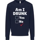 Am I Drunk Funny Beer Alcohol Wine Cider Guinness Kids Sweatshirt Jumper Navy Blue