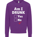 Am I Drunk Funny Beer Alcohol Wine Cider Guinness Kids Sweatshirt Jumper Purple