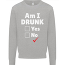 Am I Drunk Funny Beer Alcohol Wine Cider Guinness Kids Sweatshirt Jumper Sports Grey