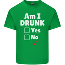 Am I Drunk Funny Beer Alcohol Wine Cider Guinness Kids T-Shirt Childrens Irish Green