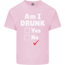 Am I Drunk Funny Beer Alcohol Wine Cider Guinness Kids T-Shirt Childrens Light Pink