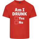 Am I Drunk Funny Beer Alcohol Wine Cider Guinness Kids T-Shirt Childrens Red
