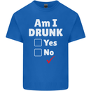 Am I Drunk Funny Beer Alcohol Wine Cider Guinness Kids T-Shirt Childrens Royal Blue