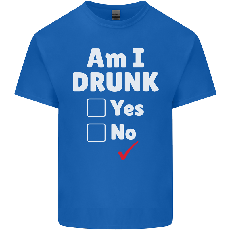 Am I Drunk Funny Beer Alcohol Wine Cider Guinness Kids T-Shirt Childrens Royal Blue
