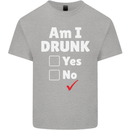 Am I Drunk Funny Beer Alcohol Wine Cider Guinness Kids T-Shirt Childrens Sports Grey