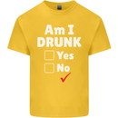 Am I Drunk Funny Beer Alcohol Wine Cider Guinness Kids T-Shirt Childrens Yellow