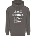 Am I Drunk Funny Beer Alcohol Wine Cider Guinness Mens 80% Cotton Hoodie Charcoal