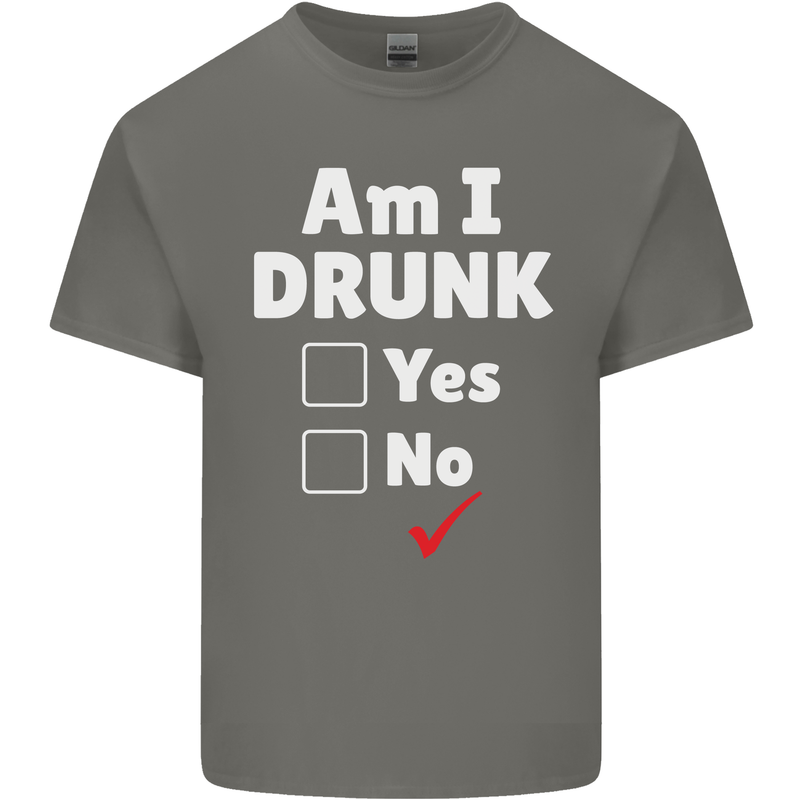 Am I Drunk Funny Beer Alcohol Wine Cider Guinness Mens Cotton T-Shirt Tee Top Charcoal