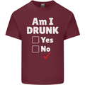 Am I Drunk Funny Beer Alcohol Wine Cider Guinness Mens Cotton T-Shirt Tee Top Maroon
