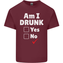 Am I Drunk Funny Beer Alcohol Wine Cider Guinness Mens Cotton T-Shirt Tee Top Maroon