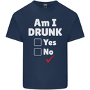 Am I Drunk Funny Beer Alcohol Wine Cider Guinness Mens Cotton T-Shirt Tee Top Navy Blue