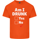Am I Drunk Funny Beer Alcohol Wine Cider Guinness Mens Cotton T-Shirt Tee Top Orange