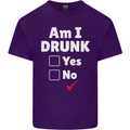 Am I Drunk Funny Beer Alcohol Wine Cider Guinness Mens Cotton T-Shirt Tee Top Purple