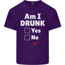 Am I Drunk Funny Beer Alcohol Wine Cider Guinness Mens Cotton T-Shirt Tee Top Purple
