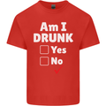 Am I Drunk Funny Beer Alcohol Wine Cider Guinness Mens Cotton T-Shirt Tee Top Red