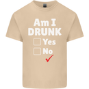 Am I Drunk Funny Beer Alcohol Wine Cider Guinness Mens Cotton T-Shirt Tee Top Sand