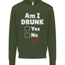 Am I Drunk Funny Beer Alcohol Wine Cider Guinness Mens Sweatshirt Jumper Forest Green