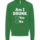 Am I Drunk Funny Beer Alcohol Wine Cider Guinness Mens Sweatshirt Jumper Irish Green