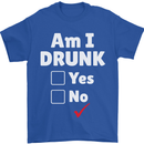 Am I Drunk Funny Beer Alcohol Wine Cider Guinness Mens T-Shirt 100% Cotton Royal Blue
