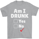 Am I Drunk Funny Beer Alcohol Wine Cider Guinness Mens T-Shirt 100% Cotton Sports Grey