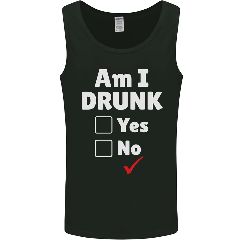 Am I Drunk Funny Beer Alcohol Wine Cider Guinness Mens Vest Tank Top Black