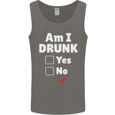 Am I Drunk Funny Beer Alcohol Wine Cider Guinness Mens Vest Tank Top Charcoal