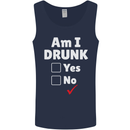 Am I Drunk Funny Beer Alcohol Wine Cider Guinness Mens Vest Tank Top Navy Blue
