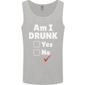Am I Drunk Funny Beer Alcohol Wine Cider Guinness Mens Vest Tank Top Sports Grey
