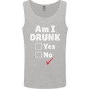 Am I Drunk Funny Beer Alcohol Wine Cider Guinness Mens Vest Tank Top Sports Grey