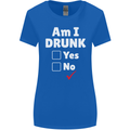 Am I Drunk Funny Beer Alcohol Wine Cider Guinness Womens Wider Cut T-Shirt Royal Blue