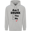Am I Drunk Funny Beer Alcohol Wine Guiness Childrens Kids Hoodie Sports Grey