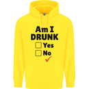 Am I Drunk Funny Beer Alcohol Wine Guiness Childrens Kids Hoodie Yellow