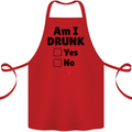 Am I Drunk Funny Beer Alcohol Wine Guiness Cotton Apron 100% Organic Red
