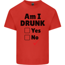Am I Drunk Funny Beer Alcohol Wine Guiness Kids T-Shirt Childrens Red