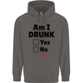 Am I Drunk Funny Beer Alcohol Wine Guiness Mens 80% Cotton Hoodie Charcoal