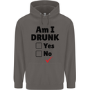 Am I Drunk Funny Beer Alcohol Wine Guiness Mens 80% Cotton Hoodie Charcoal